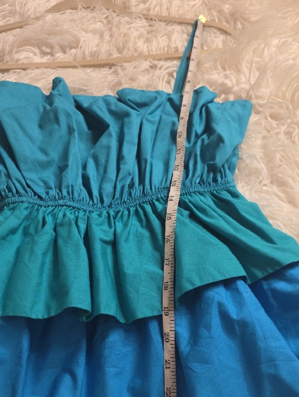 Milly Naiomi Cotton 3 Color Tiered Ruffled Peplum Spaghetti Strap Top  S - Picture 14 of 16
